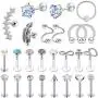 25Pcs 16G Cartilage Earrings Tragus Earring Surgical Steel Studs Helix Conch Rook Daith Piercing Jewelry Lip Rings for Women Men 25Pcs 16G Cartilage Earrings Tragus Earring Surgical Steel Studs Helix Conch Rook Daith Piercing Jewelry Lip Rings for Women Men