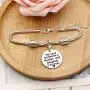 KENYG The Love Between A Mother and Daughter is Forever Round Shape Pendant Snake Bracelet Bangle for Mother