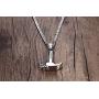 HUANIAN Mens Womens 18K Gold Plated Stainless Steel Industrial Hammer Necklace