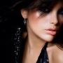 BERRICLE Rhodium Plated Sterling Silver Cubic Zirconia CZ Black and White Fashion Necklace and Earrings Set