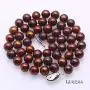 JYX Pearl Necklace Set Coffee Freshwater Pearl Necklace and Bracelet Set 8-9mm Flat Round JYX Pearl Necklace Set Coffee Freshwater Pearl Necklace and Bracelet Set 8-9mm Flat Round