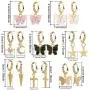 8 Pairs Cute Dainty Moon Star Huggie Dangle Hoop Earrings for Women with Sparkling CZ Crystal Mini Huggie Hoop Lightweight Earrings Set with Dangle Charms 8 Pairs Cute Dainty Moon Star Huggie Dangle Hoop Earrings for Women with Sparkling CZ Crystal Mini Huggie Hoop Lightweight Earrings Set with Dangle Charms