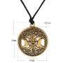 Ztuo Tree of Life Triple Moon Goddess Golden/Silver Necklace Celtic Knot Pentagram Pentacle Star Pendant