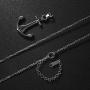 AK-SHIP Anchor Necklace, Newest Shape Design with High-Grade Stainless Steel 18inch【Pack of 2 | Golden & Silver 】