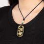 Natural Nephrite Jade Necklace Pendant Inlaid with 22K Gold Good Luck Charm Jade Jewelry