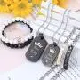 LOYALLOOK 6Pcs Couples Necklaces Bracelets Matching Set for Him and Her, His Queen Her King Pendant Necklace His & Hers Bracelets King and Queen Jewelry Gifts for Lover