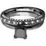 Dazzlingrock Collection 1.50 Carat (ctw) Black Rhodium Plated 10K Black & White Diamond Bridal Ring Band Set 1 1/2 CT, White Gold