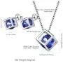 Birthstone Necklace/Earring 925 Sterling Silver Women Cross/3D Cube/Cresent Moon Birth Stone Jewelry Mens Birthday Gift Anniversary Present