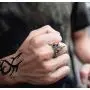 Rinspyre Mens Stainless Steel Egyptian God Anubis Gold Ankh Cross Ring Biker Band Rinspyre Mens Stainless Steel Egyptian God Anubis Gold Ankh Cross Ring Biker Band
