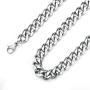 Curb Cuban Chain Necklace Stainless Steel Link Necklace for Men Women 6mm to 11mm 16 Inches to 36 Inches