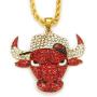 CANNE Hip Hop Bull Head Necklace 18K Gold Jewelry Tauren Plated Lab Simulation Diamond Ice Out Chain Mens Rap Street Costume Hemp Chain Necklace 30 Inch.