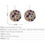 Bohemian Wooden Both Earrings for Women Teen Girls Printing Round Pendants