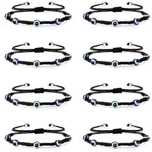 Florideco 8PCS Evil Eye Bracelet Anklet Protection Luck Braided String Kabbalah Bracelet Handmade Rope Cord Thread Friendship Bracelet Florideco 8PCS Evil Eye Bracelet Anklet Protection Luck Braided String Kabbalah Bracelet Handmade Rope Cord Thread Friendship Bracelet