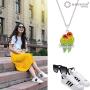 Crystal Lovebirds Scarlet Macaw Parrot,Natural Silver Pendant Fine Jewelry Gifts For Women & Girls, with Free Breathtaking Gift Box for Special Moments of Love