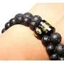 DMtse 2X Tibetan Buddhist Om Mani Padme Hum Power and Success Earth Volcanic Lava Buddha Bracelet for Mens Womens and Yogis