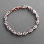 Mariell CZ Wedding Bridal & Prom Tennis Bracelet for Women, 14K Rose Gold Plating, 7'' Plus ¼ Extender