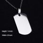 Fanery Sue Personalized Custom Message Engraved Stainless Steel Necklace Military Small Dog Tag Pendant w/24 inch Chain,Jewelry Box,Keyring(Silver)