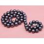 JYX Pearl Necklace Bracelet Set AAA Elegant 8-9mm Round Black Freshwater Cultured Pearl Necklace Bracelet Set for Women