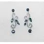 Faship Gorgeous Rhinestone Crystal Floral Necklace Earrings Set