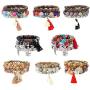 YADOCA 8 Pcs Bohemian Wood Beaded Bracelets Set for Women Boho Multilayer Tassel Strand Elephant Charm Bracelets Stretch