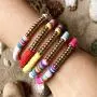 6Pcs Set Stack Rainbow Vinyl Disc Bead Surfer Stretch Bracelet Handmade Rainbow Polymer Elastic Rope Boho Beaded Bracelet Summer Beach Jewelry 6Pcs Set Stack Rainbow Vinyl Disc Bead Surfer Stretch Bracelet Handmade Rainbow Polymer Elastic Rope Boho Beaded Bracelet Summer Beach Jewelry