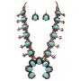 Rosemarie & Jubalee Womens Statement Western Copper and Turquoise Howlite Squash Blossom Necklace Earrings Set, 24''-27'' with 3'' Extension Rosemarie & Jubalee Womens Statement Western Copper and Turquoise Howlite Squash Blossom Necklace Earrings Set, 24''-27'' with 3'' Extension