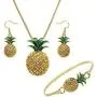 Lola Bella Gifts 3 Piece Pineapple Pendant Necklace Bracelet Earrings Set with Gift Box Lola Bella Gifts 3 Piece Pineapple Pendant Necklace Bracelet Earrings Set with Gift Box