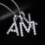 GUCY Tennis Letter Chain Initial Pendant Necklace Silver Personalized Name Chain Necklace for Women Men