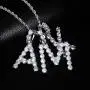 GUCY Tennis Letter Chain Initial Pendant Necklace Silver Personalized Name Chain Necklace for Women Men GUCY Tennis Letter Chain Initial Pendant Necklace Silver Personalized Name Chain Necklace for Women Men