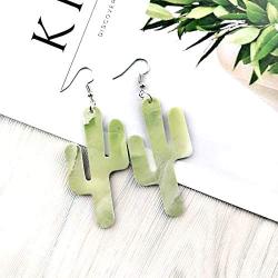 5 pairs Premium Plant leather dangle Earrings Cute colorful Lucky cactus Drop Earringfor Girl Women