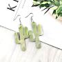 5 pairs Premium Plant leather dangle Earrings Cute colorful Lucky cactus Drop Earringfor Girl Women