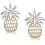 Cute Fruit Brushed Hollow Pineapple Womens Jewelry Two-Tone Elegant Pineapple Earrings Unique Design Mini Boutique Earrings Gift Party Ball Jewelry Cute Fruit Brushed Hollow Pineapple Womens Jewelry Two-Tone Elegant Pineapple Earrings Unique Design Mini Boutique Earrings Gift Party Ball Jewelry
