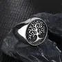 IFUAQZ Mens Stainless Steel Vintage Gold Plated Tree of Life Ring Signet Biker Band Round Top IFUAQZ Mens Stainless Steel Vintage Gold Plated Tree of Life Ring Signet Biker Band Round Top
