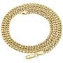 The Bling Factory 4mm-14mm 14k Yellow Gold Plated Flat Cuban Link Curb Chain Necklace