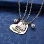 MIXJOY Sister Necklace for 2 Big Sis Little Sis Heart Pendant Necklace Set Stainless Steel MIXJOY Sister Necklace for 2 Big Sis Little Sis Heart Pendant Necklace Set Stainless Steel