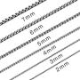 2mm-7mm 16-38In Stainless Steel Rolo Chain Necklace Crude Chain Necklace for Men Women Jewelry