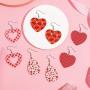 9-20 Pairs Acrylic Earrings for Women Girls Party, MTSCE Heart-Shaped Print Lightweight Teardrop Dangle Earrings Set, Fashion Jewelry Valentine Day Gift