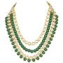 Aheli Multi Layered Faux Kundan Beaded Necklace Earrings Maang Tikka Indian Ethnic Bollywood Jewellery Set for Women