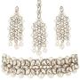 Aheli Faux Stone Studded Wedding Party Wear Bridal Choker Necklace with Maang Tikka Set Indian Traditional Fashion Jewelry for Women