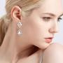 EleQueen Womens Austrian Crystal Art Deco Tear Drop Dangle Earrings Clip-on