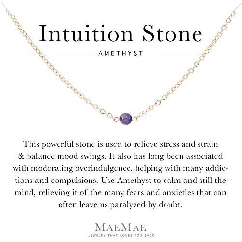MaeMae Healing Stone Handmade Dainty Necklace | 4mm Genuine Stone