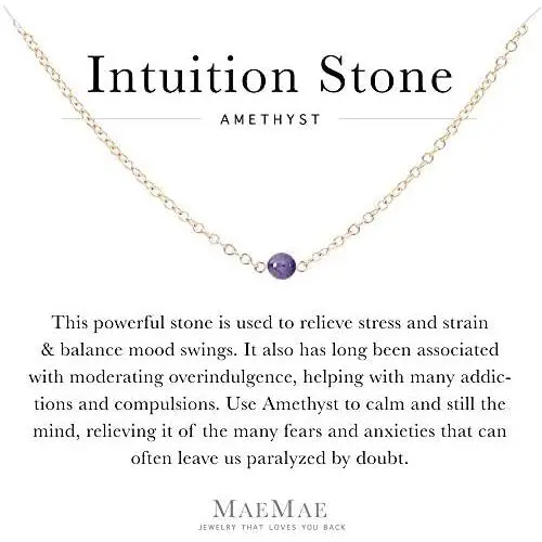 MaeMae Healing Stone Handmade Dainty Necklace | 4mm Genuine Stone