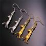 U7 Cute Cat Ear Pendant Platinum/18K Gold Plated Drop Earrings With Rhinestone