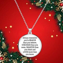 Elegant Chef Inspirational Jewelry Necklace- Always Remember You are Braver Than You Believe- Gift for Men Women