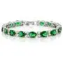 Gem Stone King 40.00 Ct Oval & Round Green Color Cubic Zirconias CZ Tennis Bracelet 7 Inch Gem Stone King 40.00 Ct Oval & Round Green Color Cubic Zirconias CZ Tennis Bracelet 7 Inch