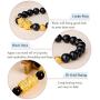 JEWPARK 6 Pcs Feng Shui Pixiu Good Luck Bracelets for Men Women Natural Gemstone Healing Energy Pi Yao Dragon Charm Beaded Bracelet Attach Wealth Money Jewelry