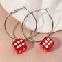 Dice Earrings Punk Resin Disco Dancing Earrings Set Dice Earring Cube Square Dice Charm Drop Earrings Geometric 3D Dice Earrings Hip Hop Night Club Party Jewelry for Women Girls-6