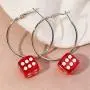 Dice Earrings Punk Resin Disco Dancing Earrings Set Dice Earring Cube Square Dice Charm Drop Earrings Geometric 3D Dice Earrings Hip Hop Night Club Party Jewelry for Women Girls-6