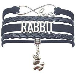 HHHbeauty Bunny Rabbit Bracelet Jewelry Leather Infinity Love Rabbit Gifts Rabbit Jewelry Bracelet Gifts for Women, Girls, Men, Boys, Rabbit Lover, Rabbit Owner Rabbit Themed Gifts