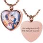 Fanery Sue Personalized Photo Cremation Urn Necklace for Ashes Custom Engraving Heart Pendant Memorial Keepsake Jewelry with Filling Tool